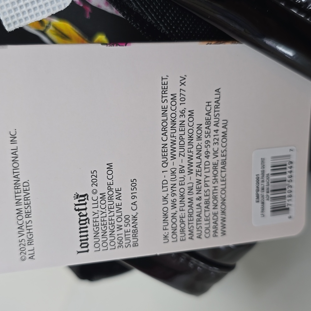 Loungefly Emily In Paris Limited Edition All Over Print Black Mini Backpack nwt - Picture 5 of 5